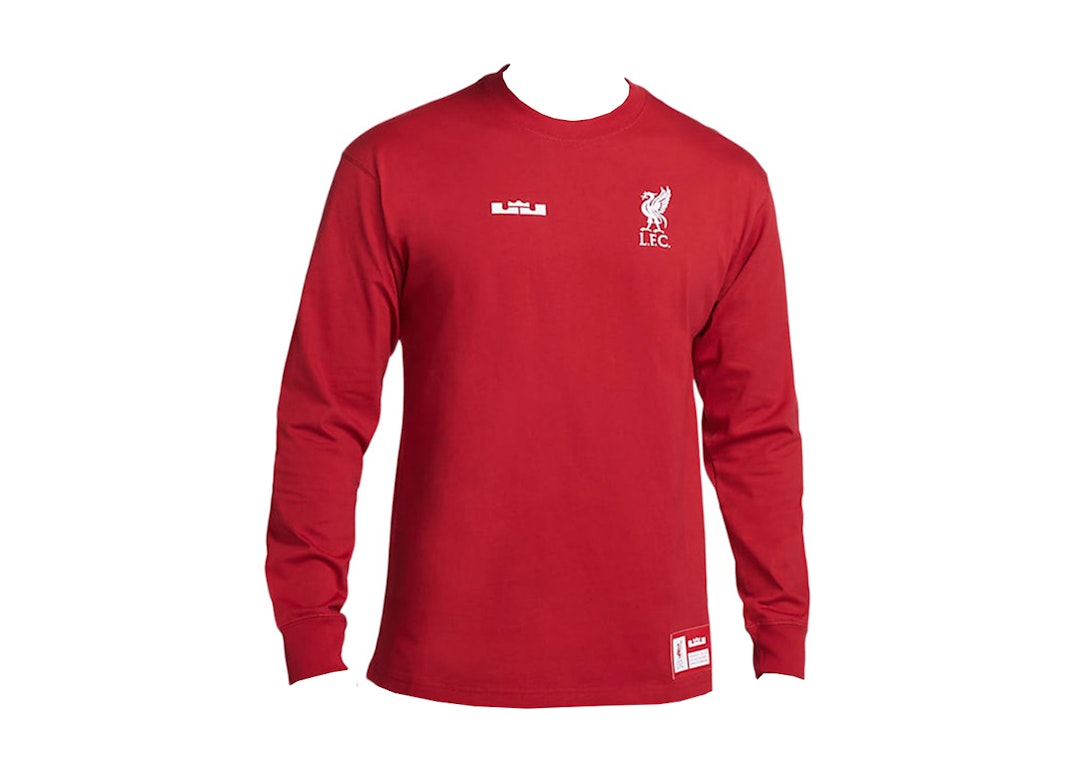 Pre-owned Nike Lebron X Liverpool F.c. Long-sleeve Max90 T-shirt Tough Red