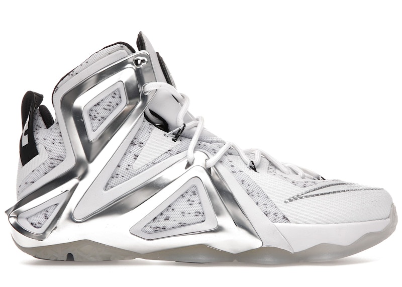 Lebron 12 white and black sale