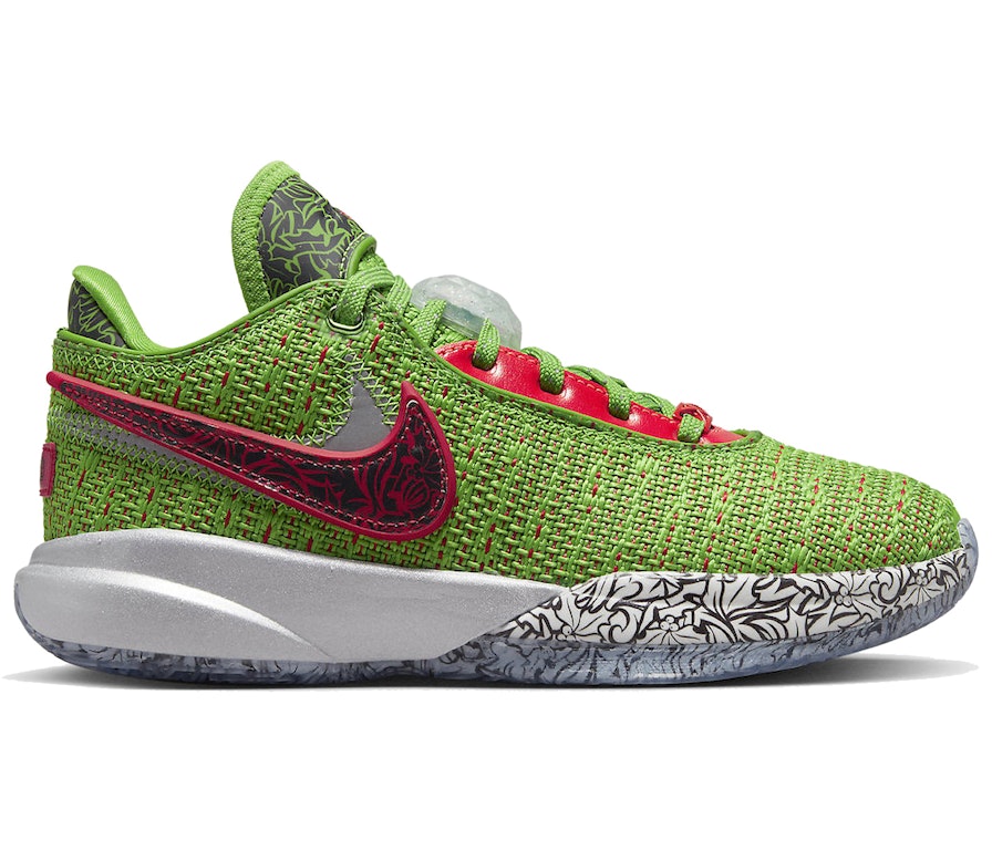 Pre-owned Nike Lebron 20 Stocking Stuffer (gs) In Green Apple/reflect Silver/university Red