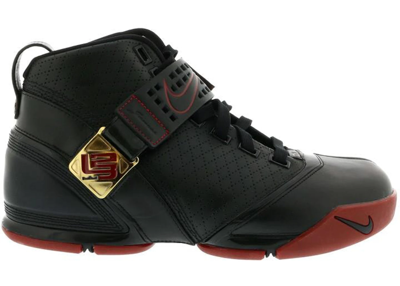 Nike LeBron 5 Black Crimson Metallic Gold Men s 317253 001 US