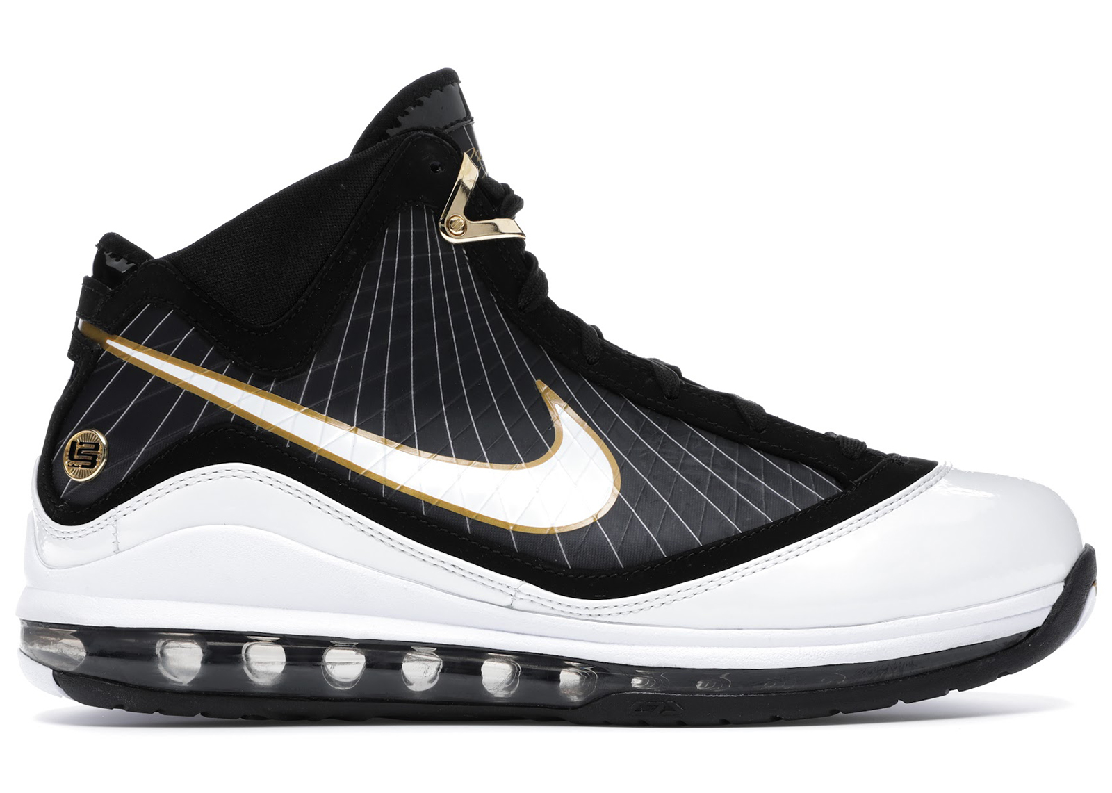 Nike LeBron 7 Black/White-Metallic Gold 