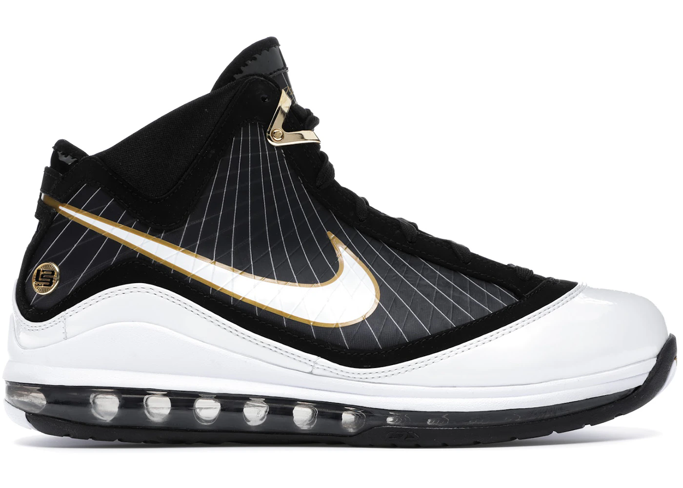 Nike LeBron 7 Black/White-Metallic Gold Men's - 375664-011 - US