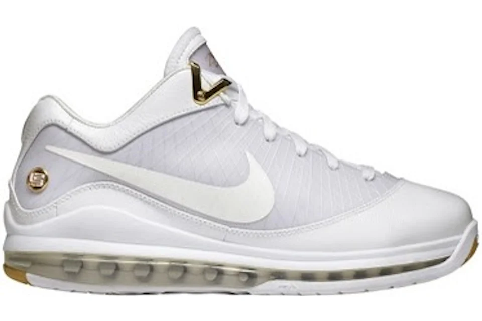 Nike LeBron 7 Low White Metallic Gold Men's - 412230-100 - US