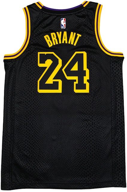 País de origen Coincidencia Mercurio Nike Los Angeles Lakers Kobe Bryant Black Mamba City Edition Swingman  Jersey Black/Gold - SS20 Men's - US