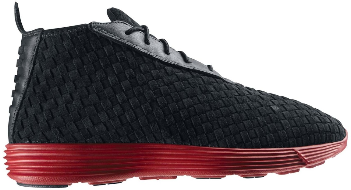 Pre-owned Nike Lunar Chukka Woven Black Red (gs) In Black/anthracite-varsity Red
