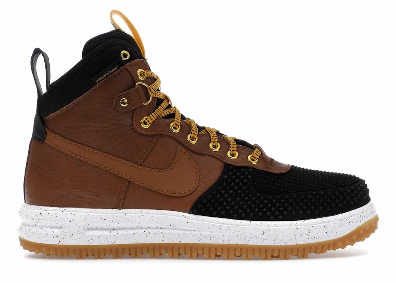 Pre-owned Nike Men's  Lunar Force 1 Duckboot Sneakers In Black/light British Tan/gold Dart