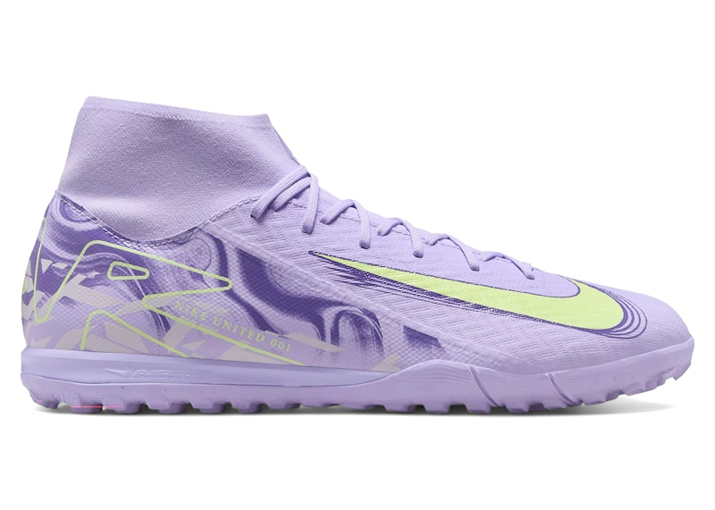 Pre-owned Nike Men's Mercurial Superfly 10 Academy Tf United Pack Sneakers In Purple Agate/barely Volt