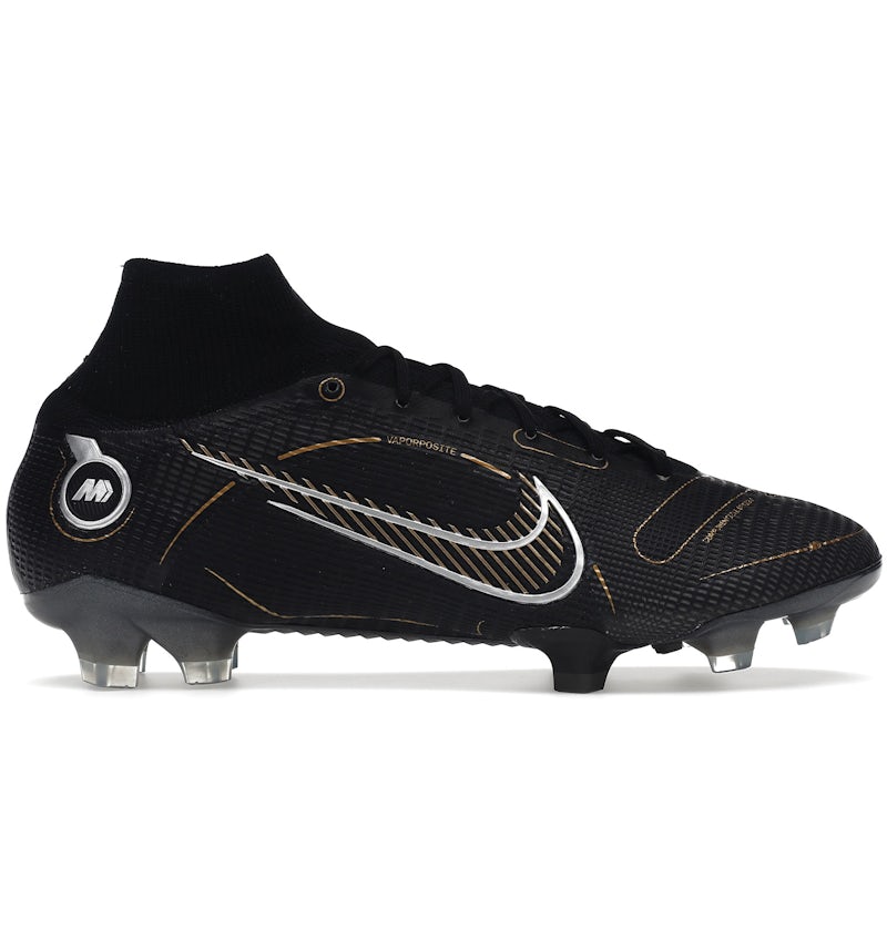 Nike Mercurial Superfly FG Negro Metalizado Plateado Dorado