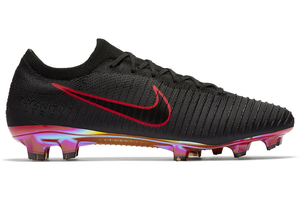 Nike Mercurial Vapor Flyknit Ultra FG Black Red Men s AH5516 006