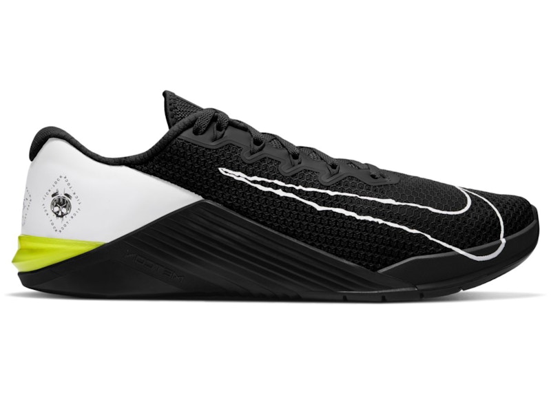 nike metcon 5 black white volt