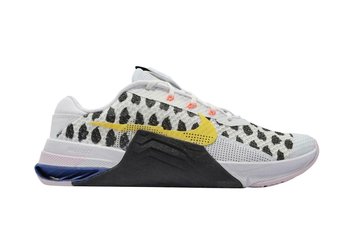 Pre-owned Nike Metcon 7 White Black Print (women's) In White/black/gold