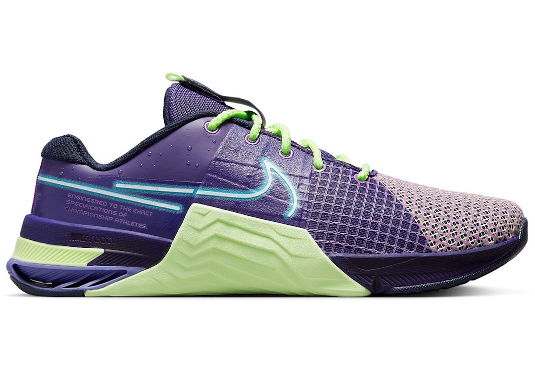 Pre-owned Nike Metcon 8 Amp Deep Purple Barely Volt In Deep Purple/barely Volt/blackened Blue