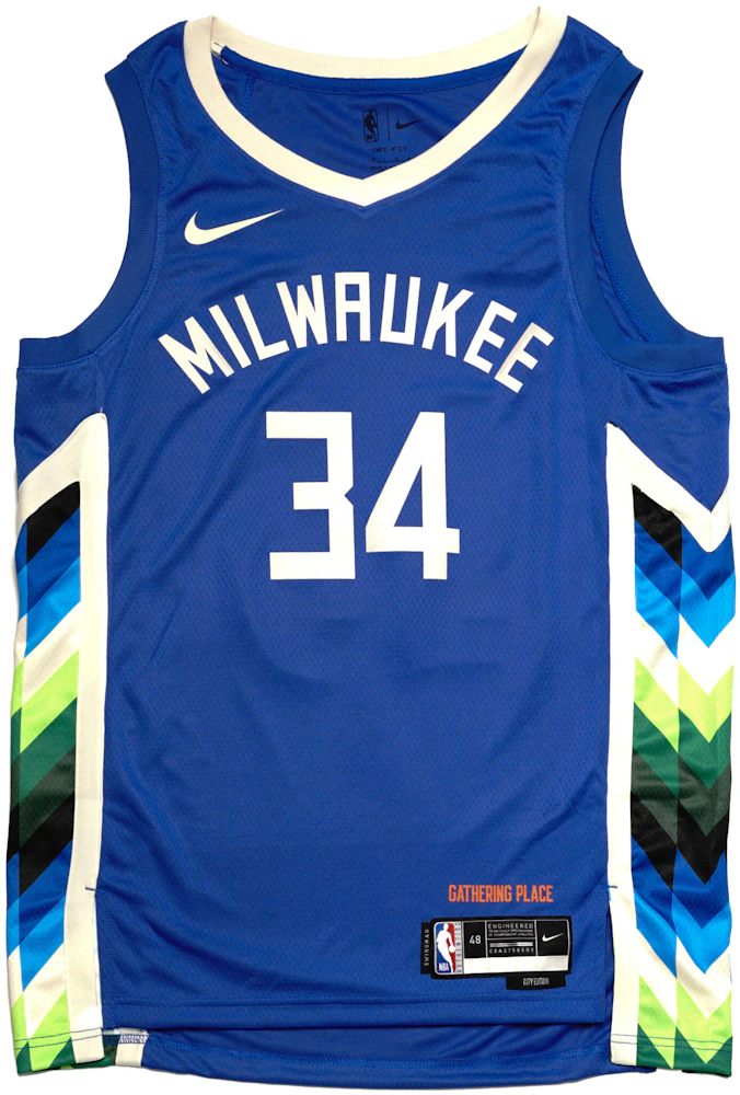 Nike NBA Antetokounmpo Milwaukee Bucks 2022 Jersey Blue Men's - FW23 - US