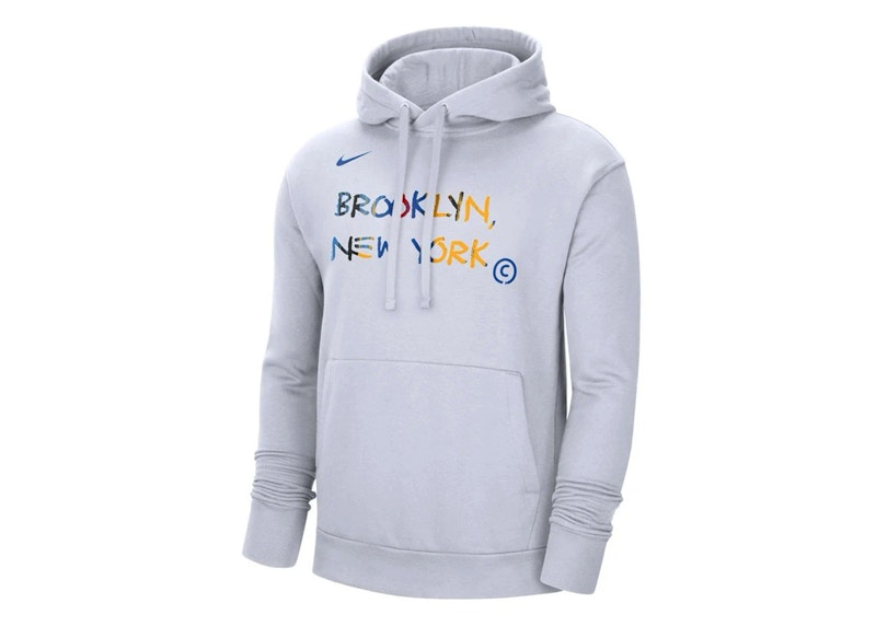 Nike NBA Brooklyn Nets City Edition Fleece Pullover Hoodie Grey Men s SS24 GB