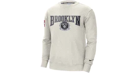 Nike NBA Brooklyn Nets Courtside Fleece Crew Sweatshirt Birch Heather