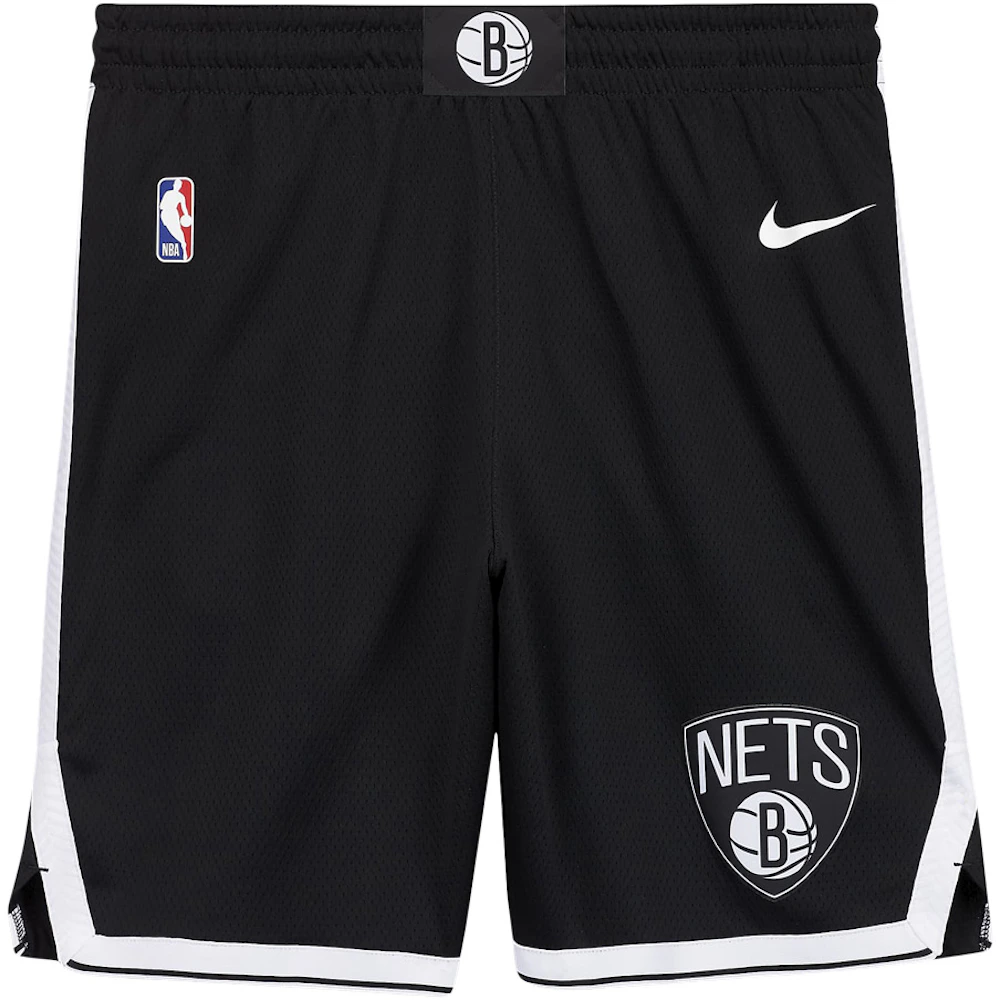 Nike Brooklyn Nets Icon Edition NBA Swingman Shorts Black - BLACK/WHITE