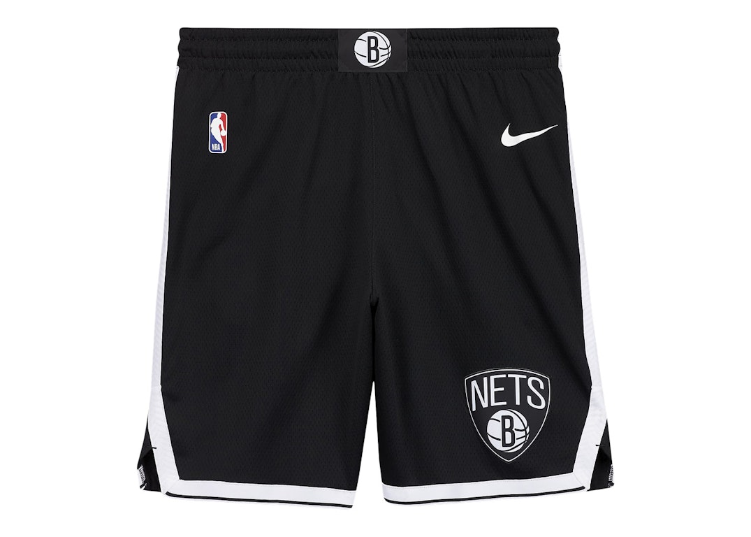 Pre-owned Nike Nba Brooklyn Nets Icon Edition Dri-fit Swingman Shorts Black/white