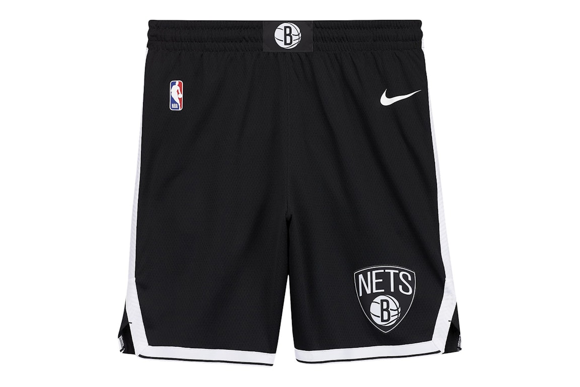 Pre-owned Nike Nba Brooklyn Nets Icon Edition Dri-fit Swingman Shorts Black/white