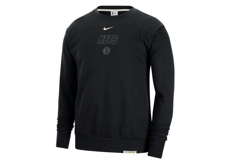 Pre-owned Nike Men's Nba Brooklyn Nets Standard Issue Sweatshirt In Black