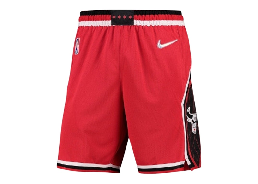 Pre-owned Nike Nba Chicago Bulls City Edition Dri-fit Swingman Shorts University Red/black/white