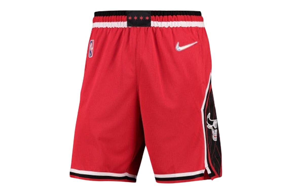 Pre-owned Nike Nba Chicago Bulls City Edition Dri-fit Swingman Shorts University Red/black/white