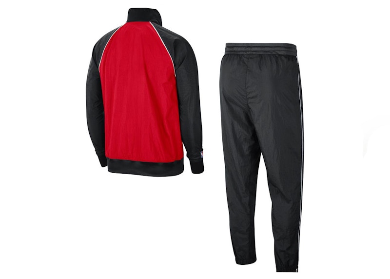 Mens black and top red nike tracksuit