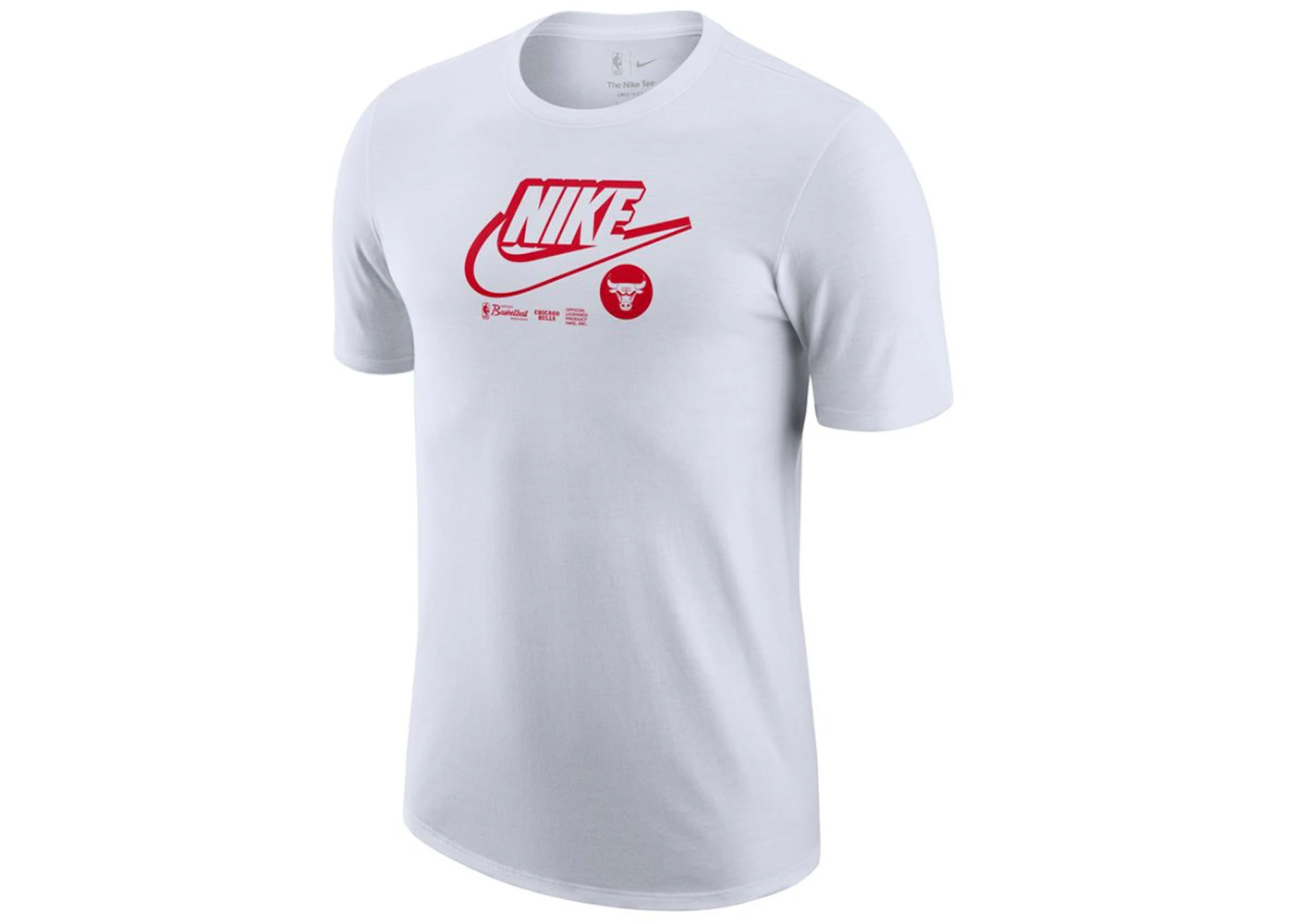 Nike NBA Chicago Bulls Dri-Fit Logo T-shirt White/Red Men's - US