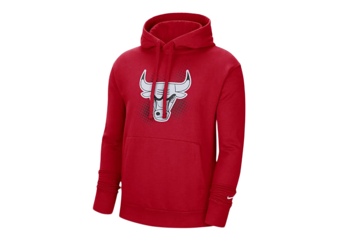 Pre-owned Nike Nba Chicago Bulls Pullover Hoodie Red