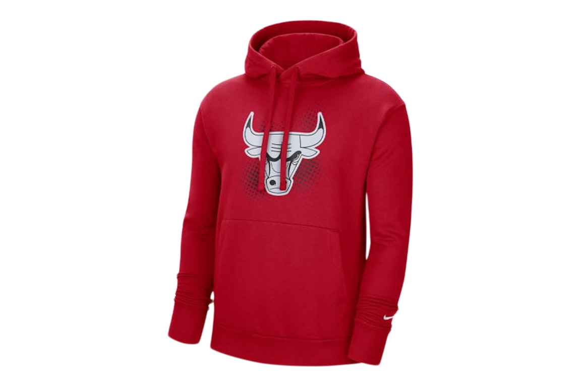 Pre-owned Nike Nba Chicago Bulls Pullover Hoodie Red