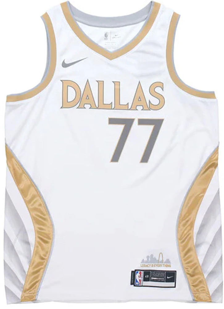 Luka Doncic Dallas Mavericks White Gold & Black Gold Jersey - All