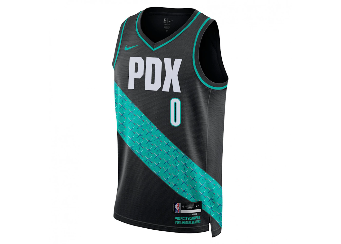 Nike NBA Damian Lillard Portland Trailblazers City Edition Swingman Jersey Black Men's - SS24 - US