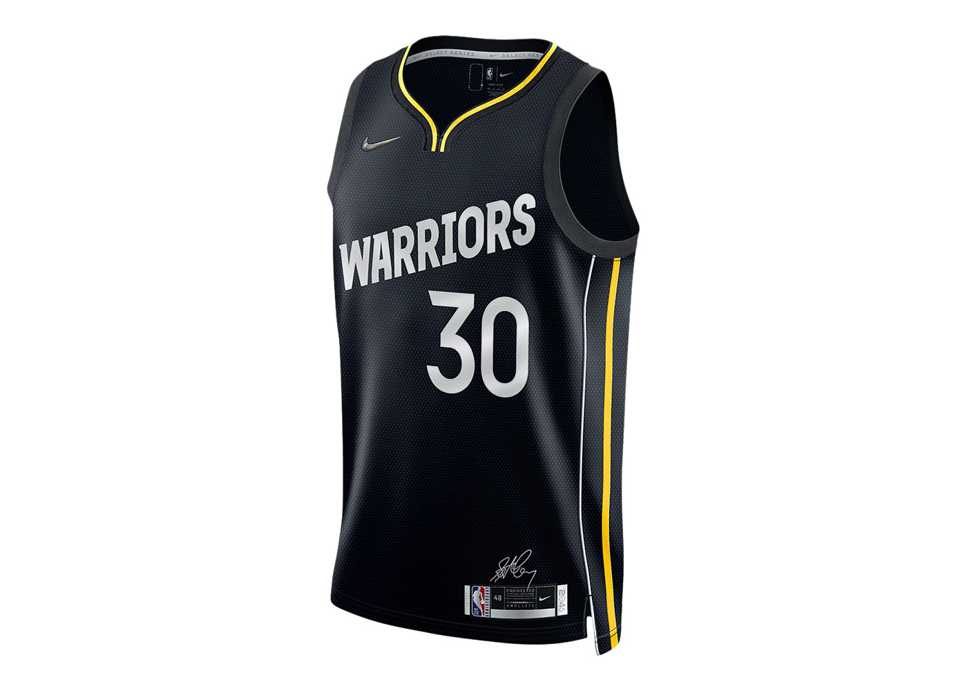 warriors 30 stephen curry black gold nike swingman jersey nba