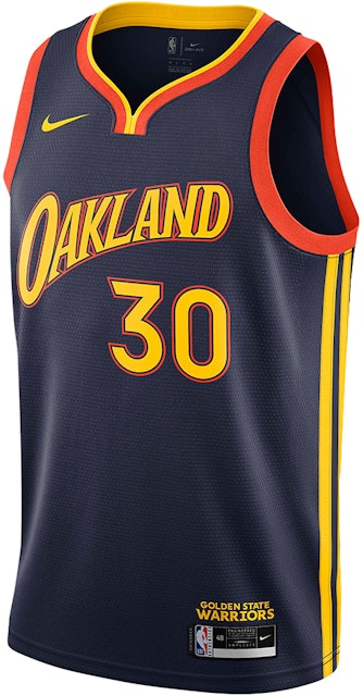NBA State Warriors Oakland 2021/22 Stephen Curry City Edition Jersey College Navy/Team Orange Men's - US