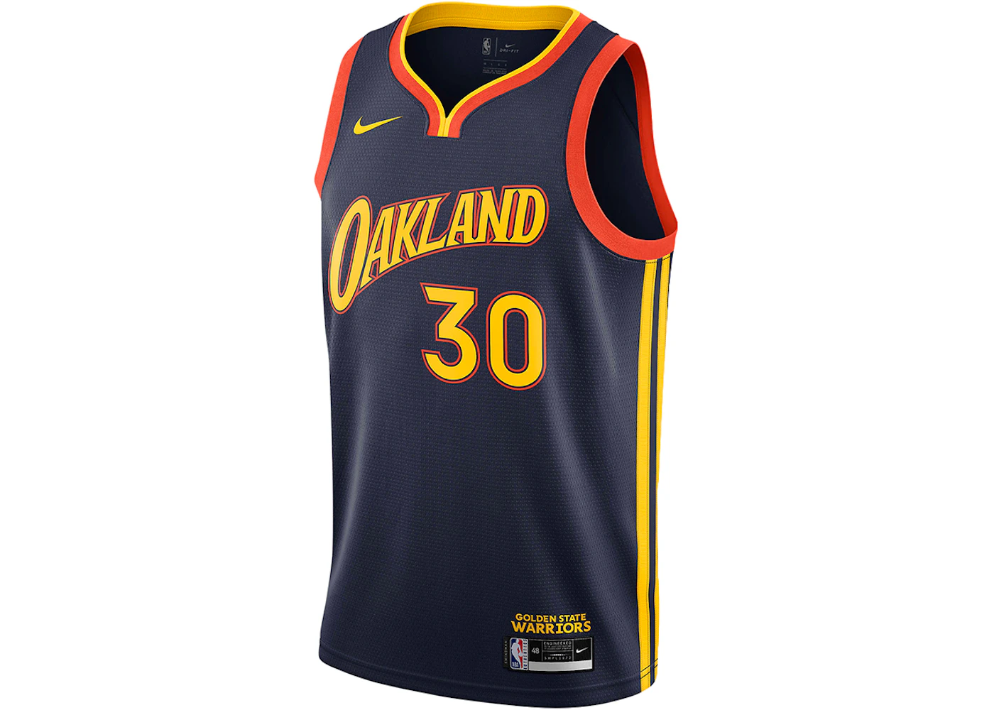 Nike NBA Golden State Warriors Oakland 2021/22 Stephen Curry City Edition Swingman Jersey College Navy/Team Orange Men's