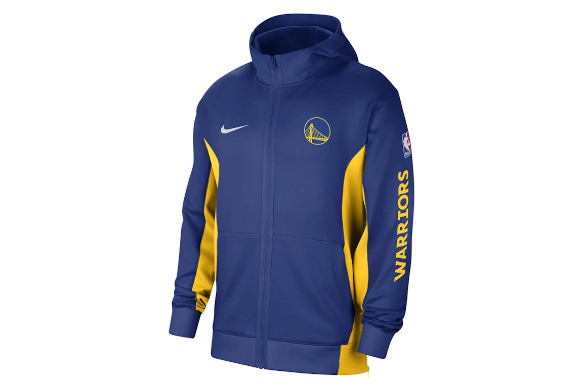 Pre-owned Nike Nba Golden State Warriors Showtime Dri-fit Hoodie Gold/blue