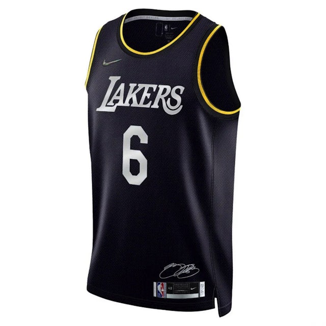 Nike LA Lakers LeBron James Black MVP Swingman Jersey Mens Sz XXL