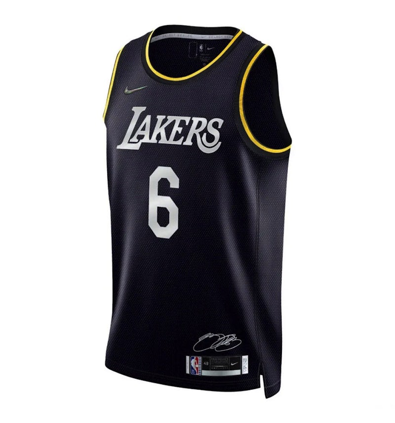 Nike NBA Lakers LeBron James Black MVP Swingman Jersey Black