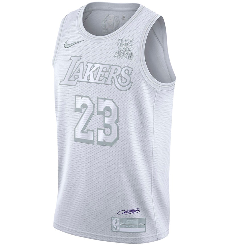 Nike NBA LA Lakers MVP Lebron James 23 Authentic Swingman Jersey