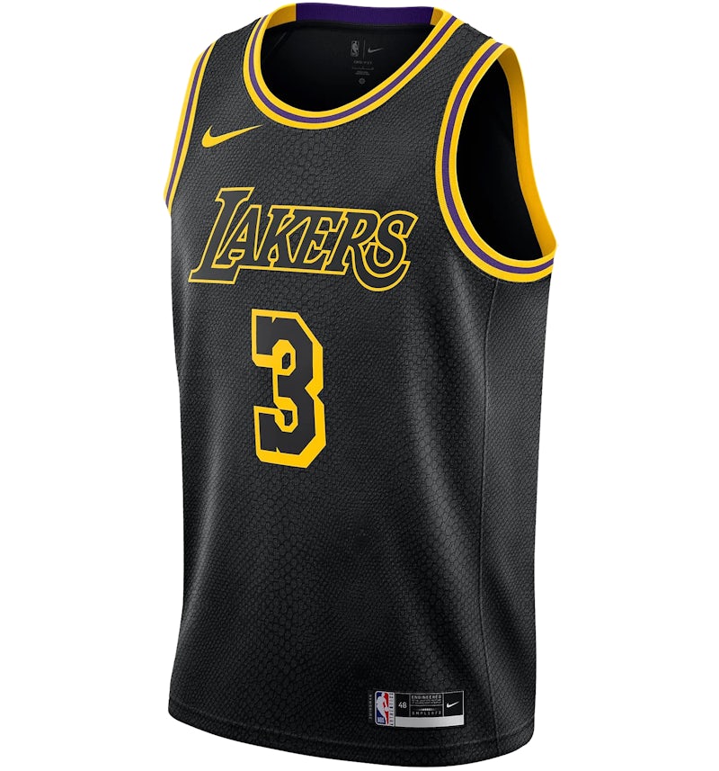 Nike NBA Lakers Anthony Davis Swingman Jersey Black Men's SS23 US