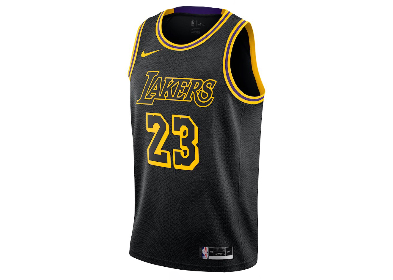 Nike NBA L.A. Lakers LeBron James Black MVP Swingman Jersey Black 