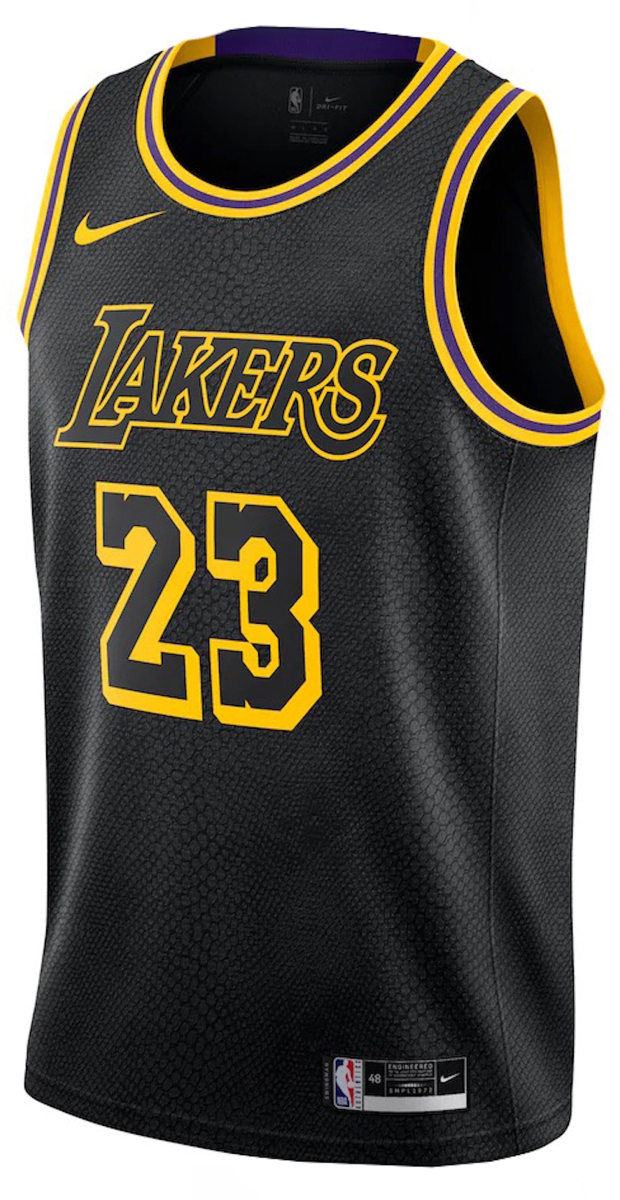 Nike Lakers James Swingman Jersey Black SS23 Men's - US