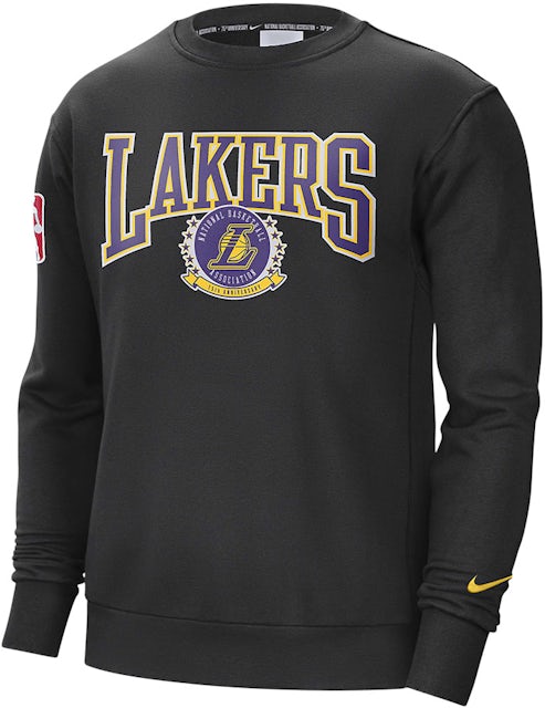 Los Angeles Lakers Nike 75th Anniversary Courtside Striped Pullover Hoodie  - Heathered Gray/Purple