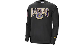 Nike NBA Los Angeles Lakers 75th Anniversary Courtside Fleece Crew Sweatshirt Black/White/Amarillo