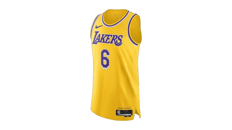 Nike NBA Los Angeles Lakers Lebron James 6 Authentic Jersey