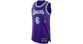 Nike NBA Los Angeles Lakers Lebron James Moments Mixtape City Edition Authentic Jersey Purple