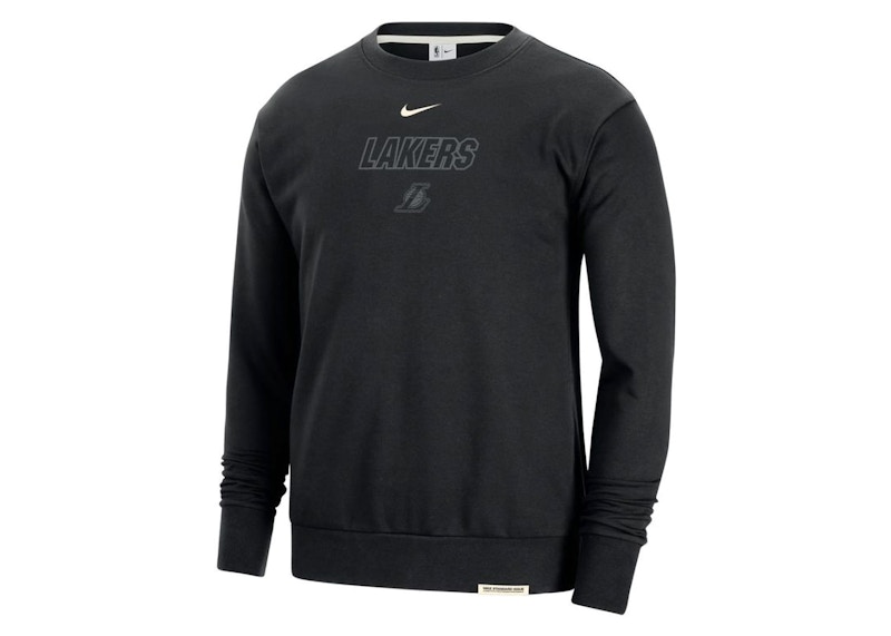 Pre-owned Nike Men's Nba Los Angeles Lakers Standard Issue Loose Fit Sweatshirt In Black
