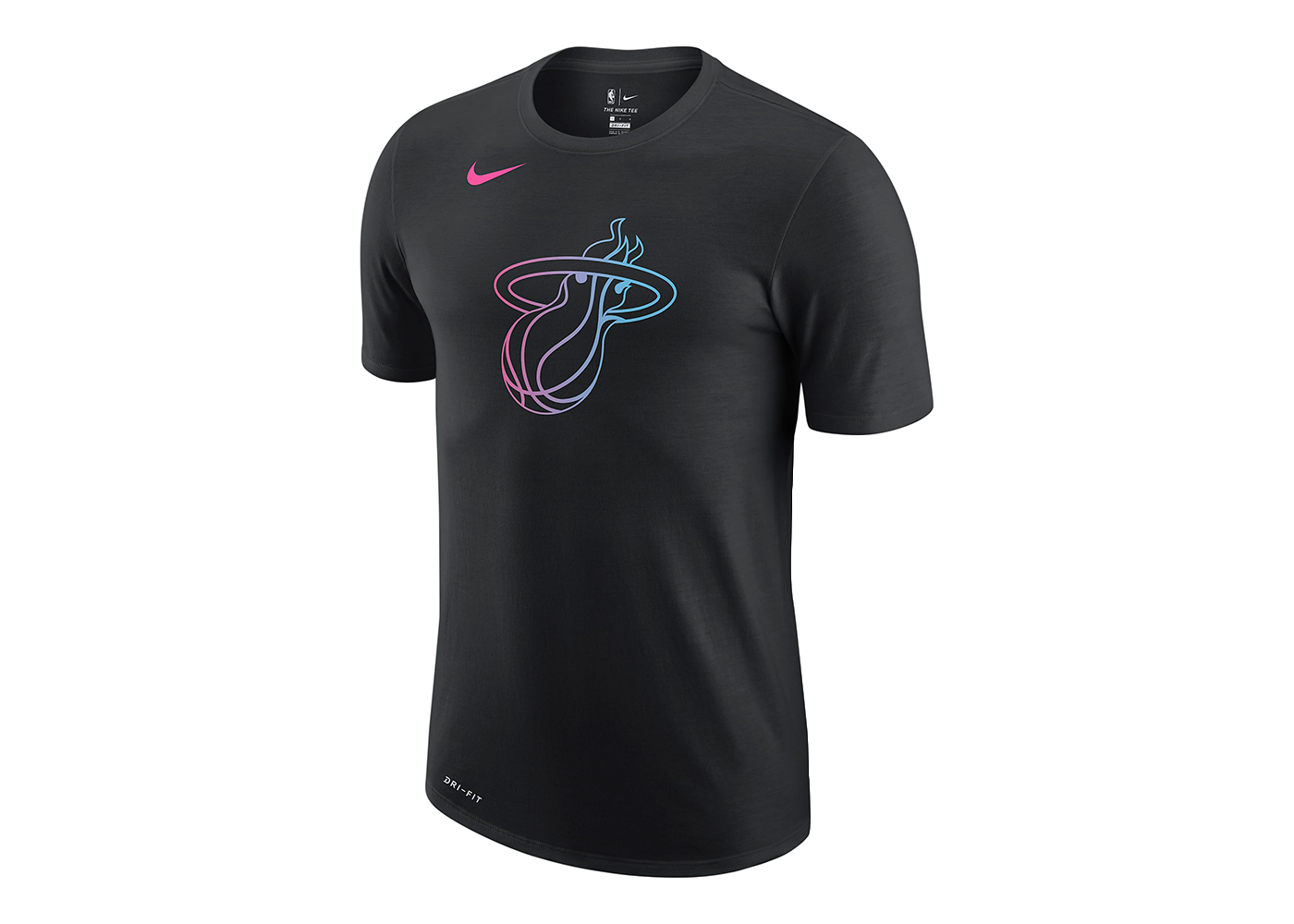 Nike NBA Miami Heat City Edition Logo Dri Fit T shirt Black Multi