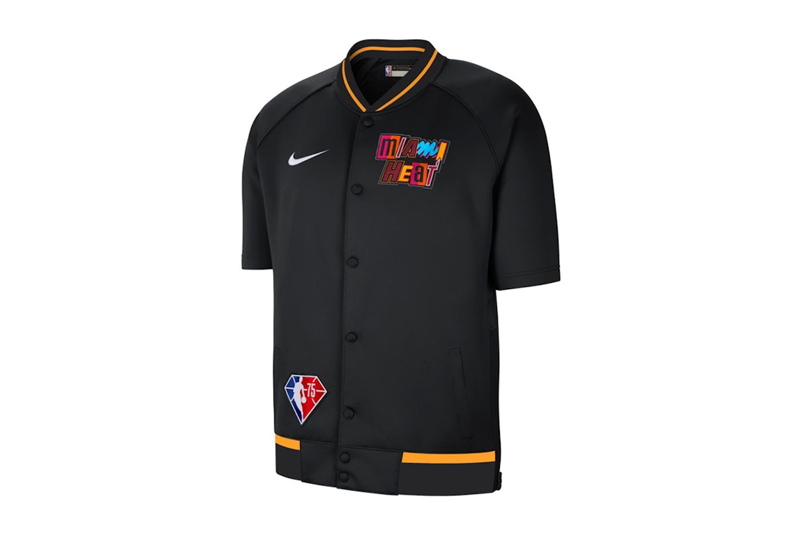 Pre-owned Nike Nba Miami Heat Showtime City Edition Short Sleeve Jacket Black/multi
