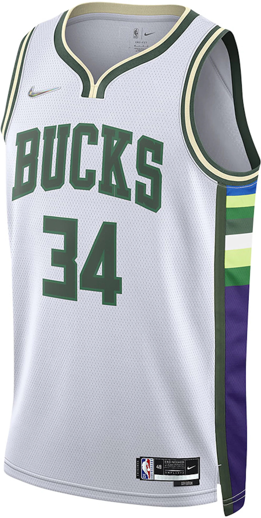 Nike Milwaukee Bucks Edition Giannis Antetokounmpo Dri-FIT Swingman Jersey White - ES