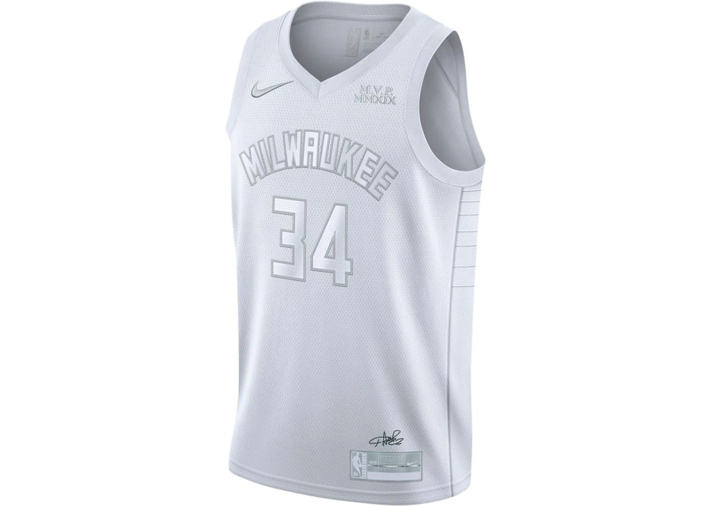 Nike NBA Milwaukee Bucks MVP 34 Antetokounmpo Swingman Jersey White Men's - FW23 - US